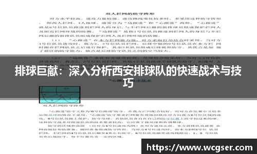排球巨献：深入分析西安排球队的快速战术与技巧